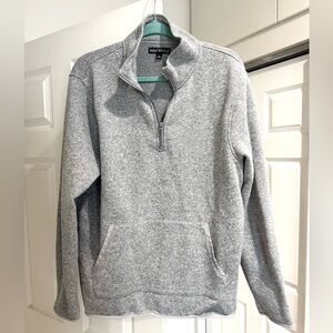 J.Crew Mercantile Men's Fleece Half-Zip Pullover, Marled Grey L